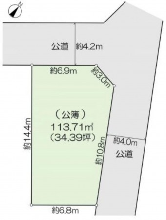 藤沢市大鋸、土地の間取り画像です