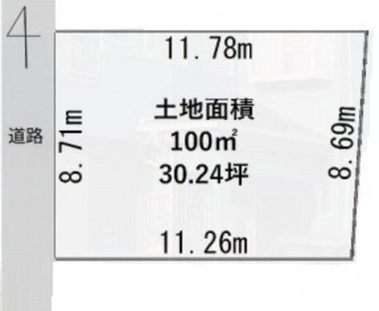 藤沢市大鋸、土地の間取り画像です