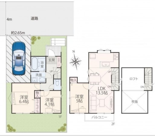 藤沢市西富、新築一戸建ての間取り画像です