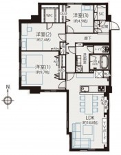 藤沢市片瀬海岸、マンションの間取り画像です