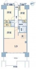 藤沢市片瀬海岸、マンションの間取り画像です
