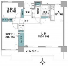 藤沢市南藤沢、マンションの間取り画像です