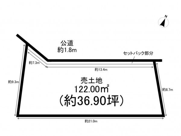 西尾市寺津町、土地の間取り画像です
