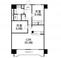 西尾市平坂町、マンションの間取り画像です