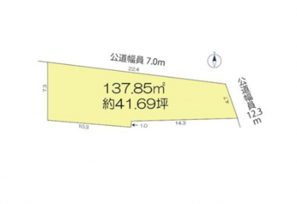 西尾市平坂町、土地の間取り画像です