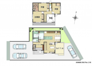 西尾市田貫、中古一戸建ての間取り画像です