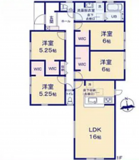 西尾市寺津町、新築一戸建ての間取り画像です