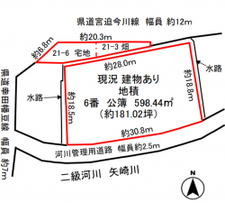 西尾市吉良町宮迫、土地の間取り画像です