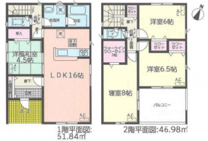 西尾市法光寺町、新築一戸建ての間取り画像です