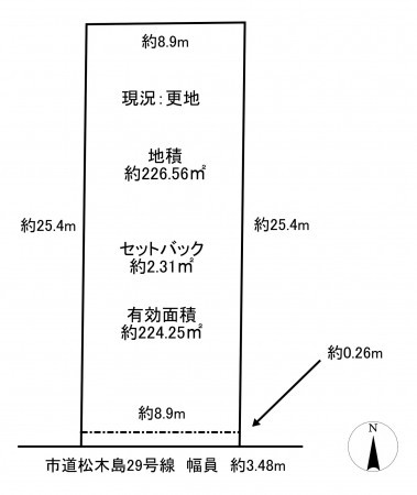 西尾市一色町松木島、土地の間取り画像です