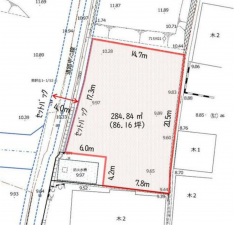 西尾市東幡豆町、土地の間取り画像です