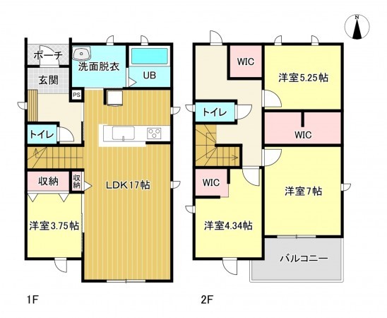 西尾市平坂町、新築一戸建ての間取り画像です