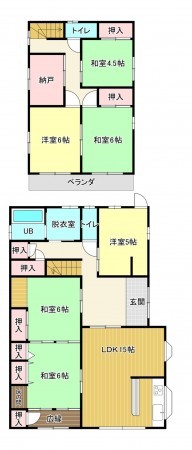 西尾市一色町治明、中古一戸建ての間取り画像です
