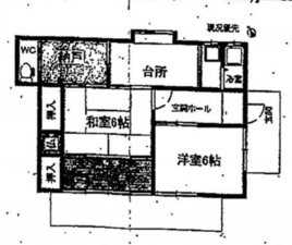 西尾市吉良町富田、中古一戸建ての間取り画像です