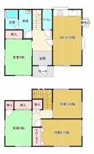 西尾市法光寺町、中古一戸建ての間取り画像です