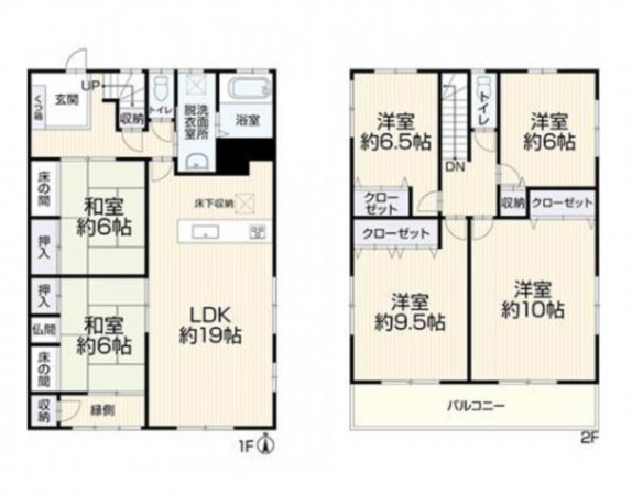 西尾市新渡場町、中古一戸建ての間取り画像です