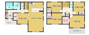 西尾市一色町松木島、新築一戸建ての間取り画像です