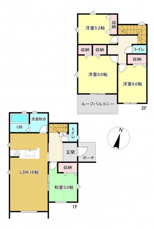 西尾市吉良町富好新田、新築一戸建ての間取り画像です