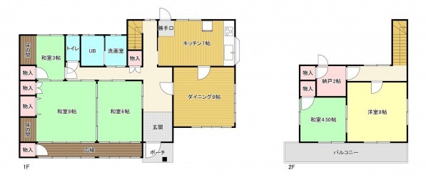 西尾市伊藤、中古一戸建ての間取り画像です