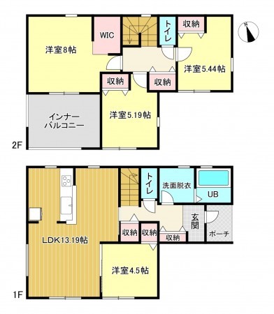 西尾市寺津町、新築一戸建ての間取り画像です