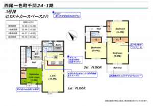 西尾市一色町千間、新築一戸建ての間取り画像です