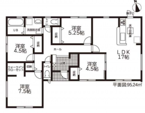 西尾市一色町一色、新築一戸建ての間取り画像です