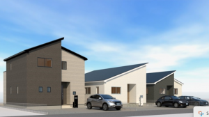 西尾市一色町千間、新築一戸建ての外観画像です