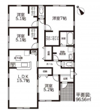 西尾市一色町野田、新築一戸建ての間取り画像です