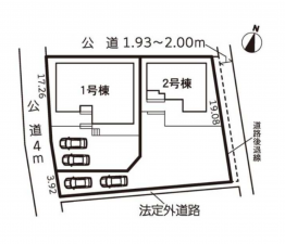 西尾市一色町中外沢、新築一戸建ての地図画像です
