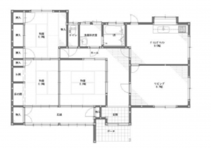 西尾市熊味町、中古一戸建ての間取り画像です