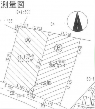 西尾市吉良町富田、土地の間取り画像です