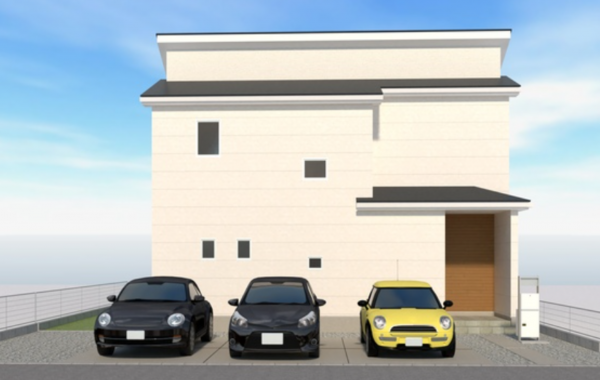 西尾市西浅井町、新築一戸建ての外観画像です