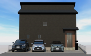 西尾市西浅井町、新築一戸建ての外観画像です