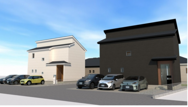 西尾市西浅井町、新築一戸建ての外観画像です