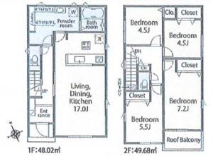 西尾市西幡豆町、新築一戸建ての間取り画像です