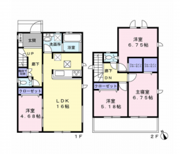 西尾市羽塚町、中古一戸建ての間取り画像です