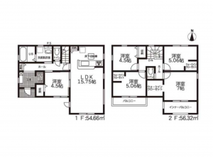 西尾市巨海町、新築一戸建ての間取り画像です