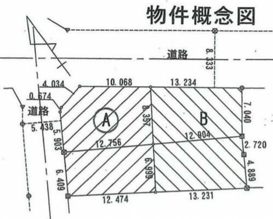 西尾市吉良町上横須賀、土地の間取り画像です