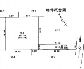 西尾市吉良町木田、土地の間取り画像です