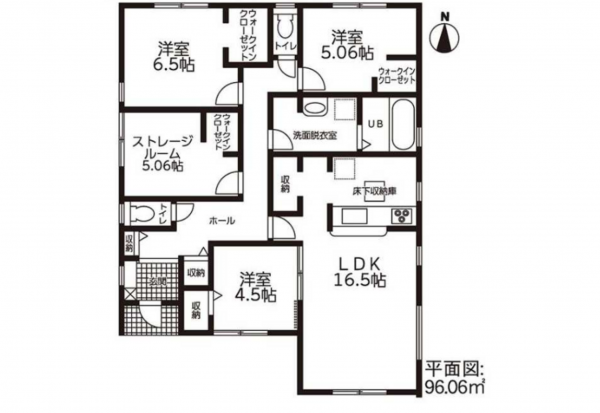西尾市巨海町、新築一戸建ての間取り画像です