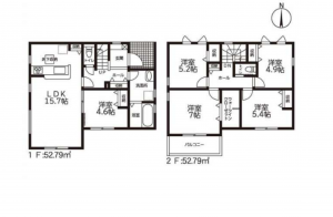 西尾市山下町、新築一戸建ての間取り画像です