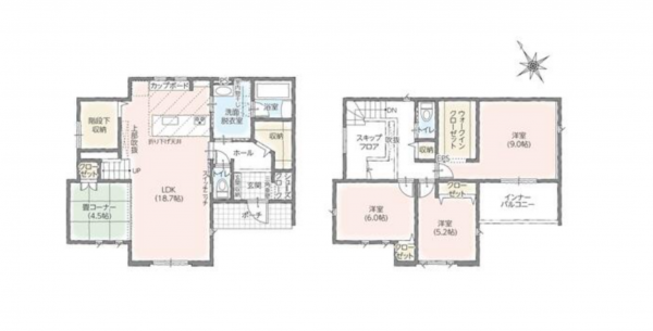 西尾市一色町一色、新築一戸建ての間取り画像です