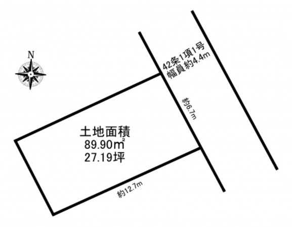 加古川市平岡町新在家、土地の間取り画像です