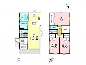 加古川市野口町坂井、新築一戸建ての間取り画像です