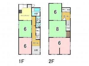 加古川市加古川町河原、中古一戸建ての間取り画像です