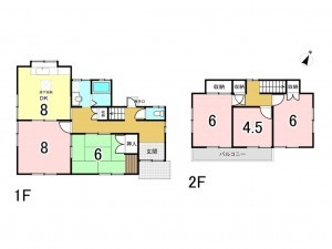 加古川市平岡町新在家、中古一戸建ての間取り画像です