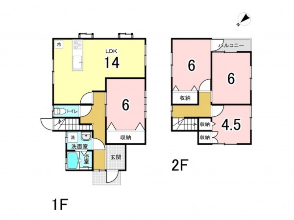 加古川市平岡町一色、中古一戸建ての間取り画像です