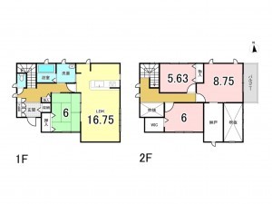 加古川市加古川町稲屋、中古一戸建ての間取り画像です