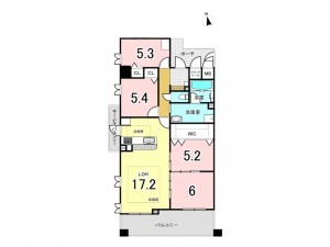 加古川市別府町別府、マンションの間取り画像です