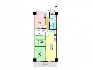 加古川市加古川町平野、マンションの間取り画像です